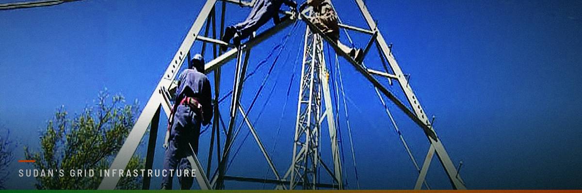 Line crew working on Sudan's distribution grid